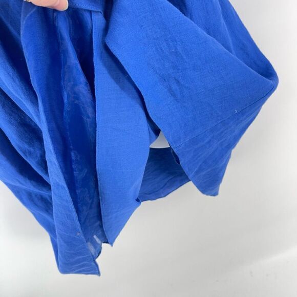 J crew Women's Linen Blue Side Zip Mini Dress Size 2 - Picture 11 of 12
